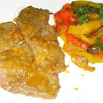 Le mie scaloppine arancia e zenzero con peperoni gratinati per l’MTChallenge di giugno