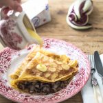 Crespelle con radicchio di Treviso, pancetta e fonduta